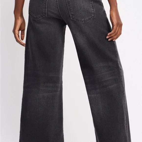 Kut from the Kloth Black Washed Wide-Leg Jeans - Picture 2 of 6